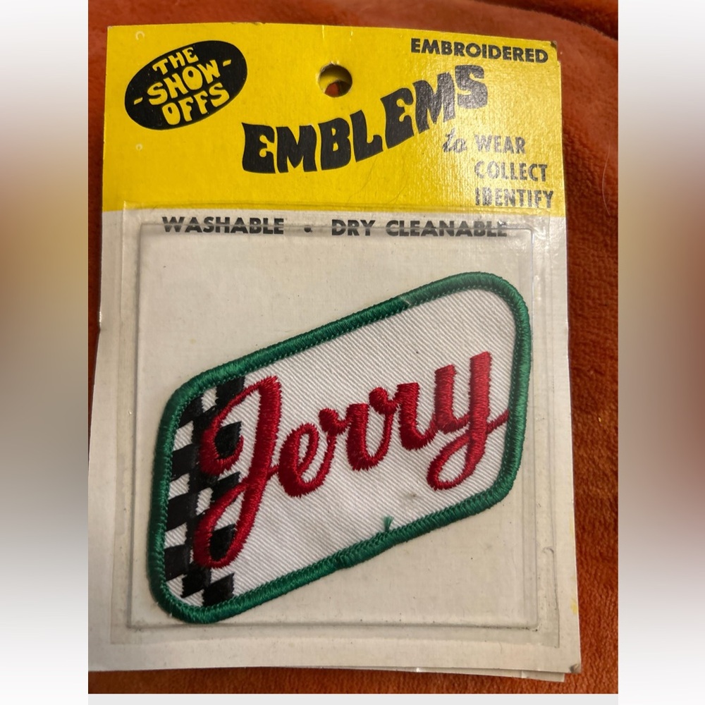 Emblems Patch 'The Show Offs' vintage 70s name Jerry